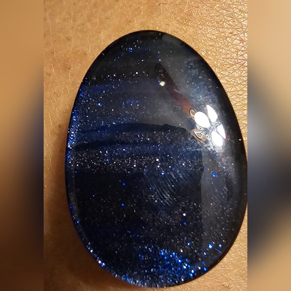 1"/25mm Blue Stone Glitter Plugs. Sold as Pair.